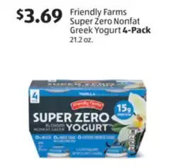 Aldi Friendly Farms Super Zero Nonfat Greek Yogurt 4-Pack offer
