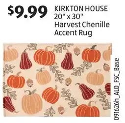 Aldi KIRKTON HOUSE 20 x 30 Harvest Chenille Accent Rug offer