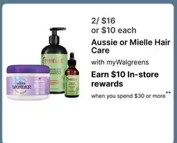 Walgreens Aussie or Mielle Hair Care offer