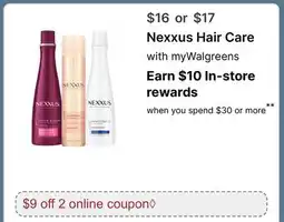 Walgreens Nexxus Hair Care offer