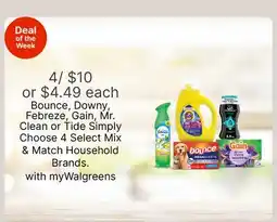 Walgreens Bounce, Downy, Febreze, Gain, Mr. Clean or Tide Simply offer
