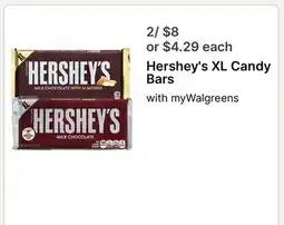 Walgreens Hershey's XL Candy Bars offer