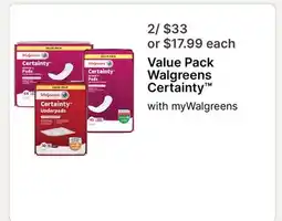 Walgreens Value Pack Walgreens Certainty offer
