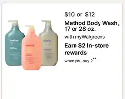 Walgreens Method Body Wash offer