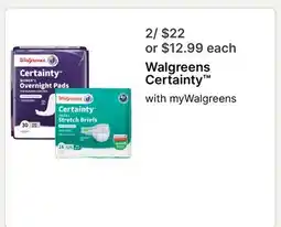 Walgreens Walgreens Certainty offer