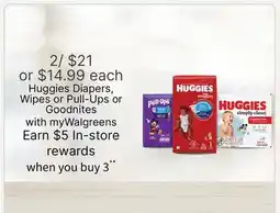 Walgreens Huggies Diapers, Wipes or Pull-Ups or Goodnites offer