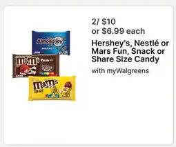 Walgreens Hershey's, Nestlé or Mars Fun, Snack or Share Size Candy offer