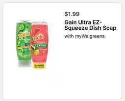 Walgreens Gain Ultra EZ-Squeeze Dish Soap offer