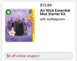 Walgreens Air Wick Essential Mist Starter Kit offer