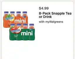 Walgreens 8-Pack Snapple Tea or Drink offer