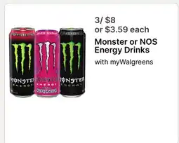 Walgreens Monster or NOS Energy Drinks offer