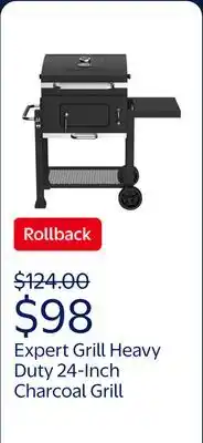Walmart Expert Grill Heavy Duty 24 in Charcoal Grill with Wheels, Black offer