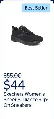 Walmart Skechers Women's Sheer Brilliance Slip-On Athletic Sneakers offer