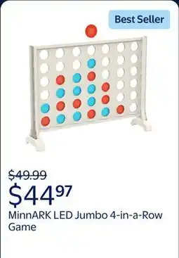 Walmart LED Jumbo 4-in-a-Row, Indoor and Outdoor Table Game, for All Ages, by MinnARK offer