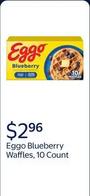 Walmart Eggo Blueberry Waffles, Breakfast Food, 12.3 oz, 10 Count (Frozen) offer