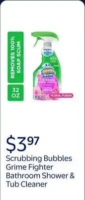 Walmart Scrubbing Bubbles Disinfectant Bathroom Shower & Tub Cleaner Grime Fighter Spray, Floral Fusion offer