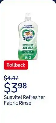 Walmart Suavitel Refresher Fabric Rinse and Odor Eliminator, 4X Odor Action, Floral Fresh Scent offer