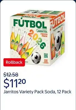 Walmart Jarritos Variety Pack Soda, 12.5 fl oz (370 ml) Glass Bottle offer