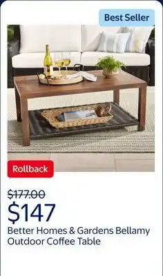 Walmart Better Homes & Gardens Bellamy Coffee Table, Dark Brown Wicker offer