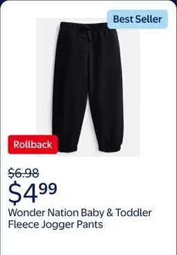 Walmart Wonder Nation Baby & Toddler Fleece Jogger Pants offer