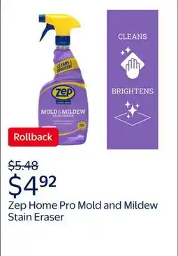 Walmart Zep Home Pro Mold and Mildew Stain Eraser and Cleaner, Clean Fresh Scent offer