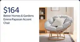 Walmart Better Homes & Gardens Emma Papasan Accent Chair, Gray Linen offer