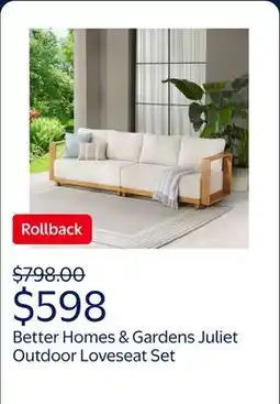 Walmart Better Homes & Gardens Juliet Beige Outdoor Loveseat Set with 2 Patio Covers offer