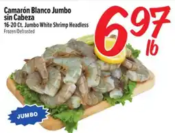 El Super Fresh Camarón Blanco Jumbo sin Cabeza offer