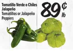 El Super Fresh Tomatillo Verde o Chiles Jalapeño offer