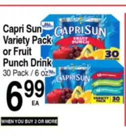 Superior Grocers Capri Sun Variety Pack or Fruit Punch Drink offer