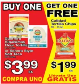Superior Grocers Guerrero Riquisimas Flour Tortillas 24 Count. or Sonora Style Soft Taco 20 Count offer