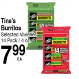 Superior Grocers Tina's Burritos offer