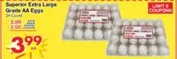 Superior Grocers Superior Extra Large Grade AA Eggs offer