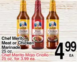 Superior Grocers Chef Merito Meat or Chicken Marinade offer