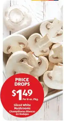 Aldi Sliced White Mushrooms offer