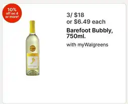 Walgreens Barefoot Bubbly, 750ml offer
