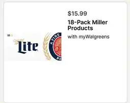 Walgreens 18-Pack Miller Products offer