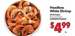 Vallarta Supermarkets Headless White Shrimp offer