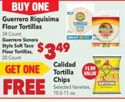 Vallarta Supermarkets Guerrero Riquisima Flour Tortillas offer