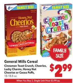 Vallarta Supermarkets General Mills Cereal offer