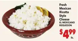 Vallarta Supermarkets Fresh Mexican Ricotta Style Cheese / EL MEXICANO REQUESON offer