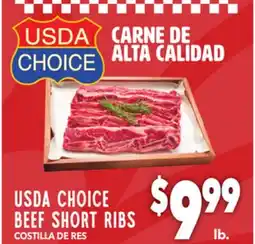 Vallarta Supermarkets USDA CHOICE BEEF SHORT RIBS / COSTILLA DE RES offer