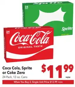 Vallarta Supermarkets Coca Cola, Sprite or Coke Zero offer