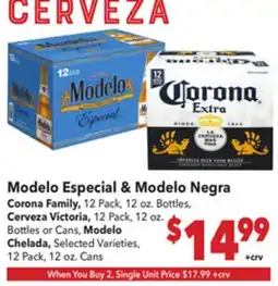 Vallarta Supermarkets Modelo Especial & Modelo Negra Corona Family offer