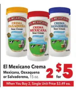 Vallarta Supermarkets El Mexicano Crema offer