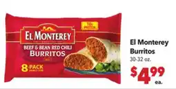 Vallarta Supermarkets El Monterey Burritos offer