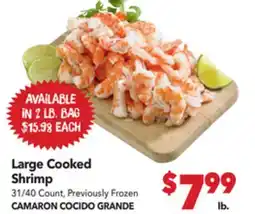 Vallarta Supermarkets Large Cooked Shrimp / CAMARON COCIDO GRANDE offer