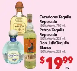 Vallarta Supermarkets Cazadores Tequila Reposado offer