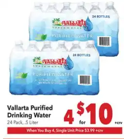 Vallarta Supermarkets Vallarta Purified Drinking Water offer