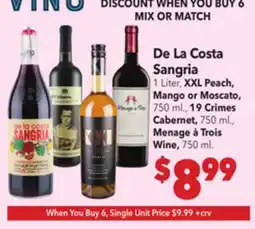 Vallarta Supermarkets De La Costa Sangria offer